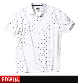 大きいサイズ メンズ EDWIN (エドウィン) スター柄鹿の子ポロシャツ(半袖)