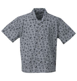 大きいサイズ メンズ OUTDOOR PRODUCTS (アウトドア プロダクツ) ブロードプリント半袖オープンカラーシャツ