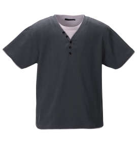 大きいサイズ メンズ Mc.S.P (エムシーエスピー) フェイクレイヤード半袖YヘンリーネックTシャツ