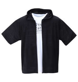 大きいサイズ メンズ launching pad (ランチングパッド) オルテガジャガード半袖フルジップパーカー+半袖Tシャツ