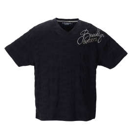 大きいサイズ メンズ GLADIATE (グラディエイト) ALL刺繍カモフラジャガード半袖VネックTシャツ