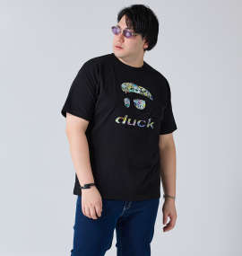 大きいサイズ メンズ b-one-soul (ビーワンソウル) DUCK DUDEエンボス半袖Tシャツ
