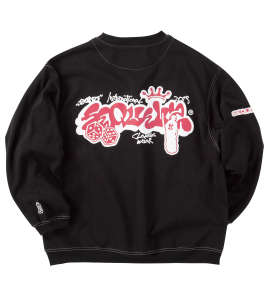 大きいサイズ メンズ SEQUENZ (シークエンズ) ブラーモチーフクルーネックスウェット