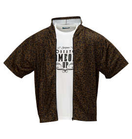 COLLINS&nbsp;メッシュヒョウ柄半袖フルジップパーカー+半袖Tシャツ