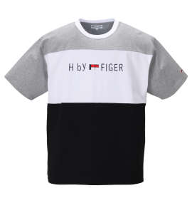 大きいサイズ メンズ H by FIGER (エイチバイフィガー) 切替半袖Tシャツ