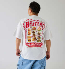 大きいサイズ メンズ SHELTY (シェルティ) 天竺ハンバーガーショッププリント半袖Tシャツ