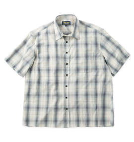 Mc.S.P&nbsp;麻混ハイブリッドオンブレチェック半袖レギュラーカラーシャツ