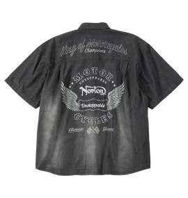 大きいサイズ メンズ Norton (ノートン) デニム半袖シャツ