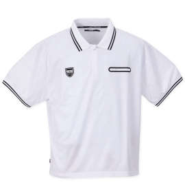大きいサイズ メンズ SY32 by SWEET YEARS (エスワイサーティトゥバイスィートイヤーズゴルフ) エンボスボックスロゴジップ半袖ポロシャツ