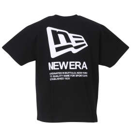 大きいサイズ メンズ NEW ERA (ニューエラ) フラッグロゴ&テキスト半袖Tシャツ