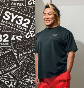 大きいサイズ メンズ SY32 by SWEET YEARS (エスワイサーティトゥバイスィートイヤーズ) バックサークルスターロゴ半袖Tシャツ