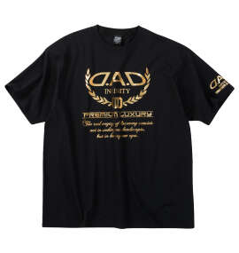 大きいサイズ メンズ D.A.D (ディー・エー・ディー) 箔プリント半袖Tシャツ