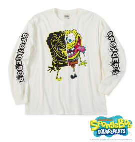 SPONGEBOB 天竺プリント長袖Tシャツ