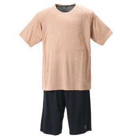 大きいサイズ メンズ Colantotte ACTIVE (コラントッテ アクティブ) カチオンメッシュラグラン半袖Tシャツ+ハニカムメッシュハーフパンツ
