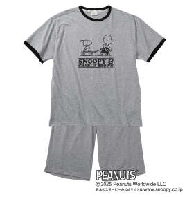 PEANUTS&nbsp;天竺リンガー半袖Tシャツ+ハーフパンツ
