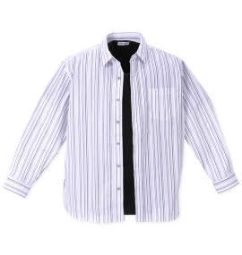 大きいサイズ メンズ Louis Chavlon (ルイシャブロン) ストライプシャツ半袖Tシャツアンサンブル