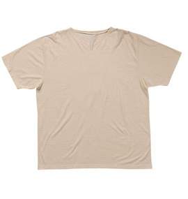 大きいサイズ メンズ  麻混スキッパーTシャツ(半袖)