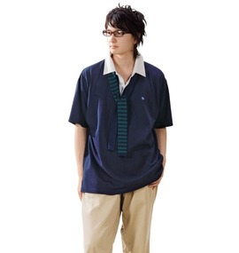 大きいサイズ メンズ POLO BCS (ポロビーシーエス) ラガーシャツ半袖