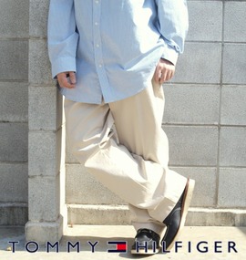 大きいサイズ メンズ TOMMY HILFIGER (トミーヒルフィガー) ノータックパンツ(L32)