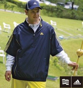 大きいサイズ メンズ adidas golf (アディダスゴルフ) ジップウィンドブレーカー半袖