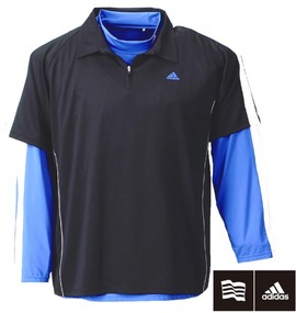 大きいサイズ メンズ adidas golf (アディダスゴルフ) ジップシャツ+ハイネックT