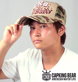 大きいサイズ メンズ CAPKING BEAR (キャップキングベア) メッシュキャップ