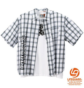 大きいサイズ メンズ LIFE GUARD (ライフガード) シャツ半袖+Tシャツ半袖