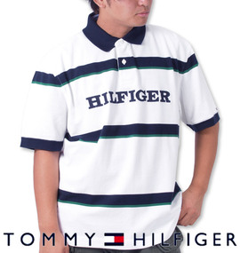 大きいサイズ メンズ TOMMY HILFIGER (トミーヒルフィガー) ボーダーポロシャツ