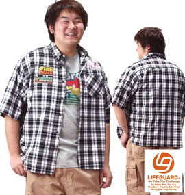 大きいサイズ メンズ LIFE GUARD (ライフガード) シャツ(半袖)+Tシャツ(半袖)