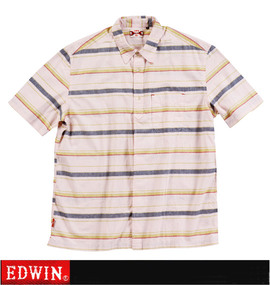 大きいサイズ メンズ EDWIN (エドウィン) XVボーダーシャツ(半袖)