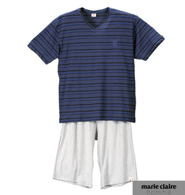 大きいサイズ メンズ marie claire homme (マリクレールオム) VTシャツ(半袖)+ハーフパンツ