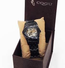大きいサイズ メンズ COGU (コグ) フルスケルトン腕時計