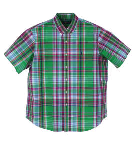 大きいサイズ メンズ RALPH LAUREN (ラルフローレン) ボタンダウン半袖チェックシャツ