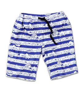 LUCPY ミニ裏毛総柄ハーフパンツ