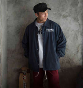 大きいサイズ メンズ THRASHER (スラッシャー) コーチジャケット