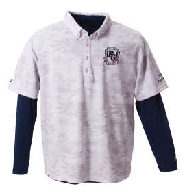 大きいサイズ メンズ FILA GOLF (フィラゴルフ) カモ柄半袖シャツ+インナーセット