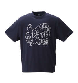 大きいサイズ メンズ SHELTY (シェルティ) 手書き風チェーン刺繍半袖Tシャツ