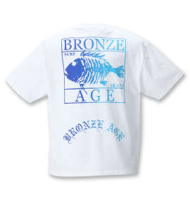 大きいサイズ メンズ BRONZE AGE (ブロンズエイジ) 刺繍&プリント半袖Tシャツ（総丈71cm）