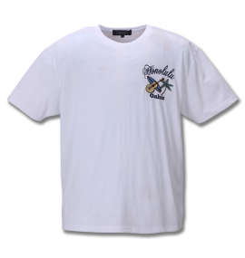 大きいサイズ メンズ SHELTY (シェルティ) リゾート刺繍半袖Tシャツ