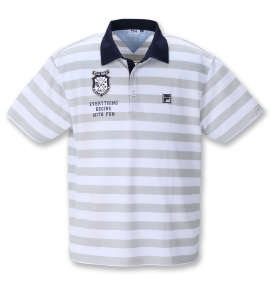 大きいサイズ メンズ FILA GOLF (フィラゴルフ) ボーダーラガー半袖シャツ