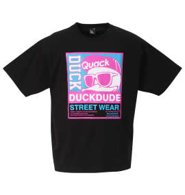 大きいサイズ メンズ b-one-soul (ビーワンソウル) DUCK DUDE STOREロゴ半袖Tシャツ