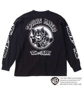 TOM and JERRY 天竺プリント長袖Tシャツ