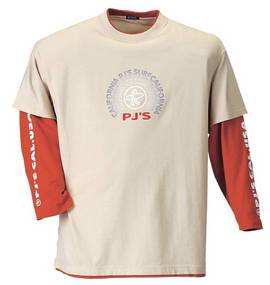 大きいサイズ メンズ PJS SURF (ピージェーズサーフ) PJs SURF レイヤードTシャツ