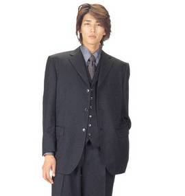 大きいサイズ メンズ RYOKO KIKUCHI (リョウコキクチ) ３ツ釦スリーピーススーツ(3L)