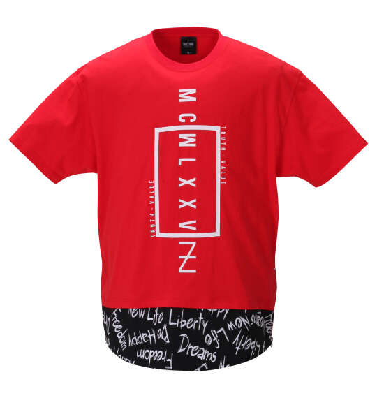 大きいサイズ ロング丈裾切替半袖Tシャツ | SHOCK NINE (ショック