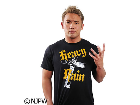 新日本プロレス (シンニホンプロレス) オカダ・カズチカ「HEAVY RAIN」半袖Tシャツ