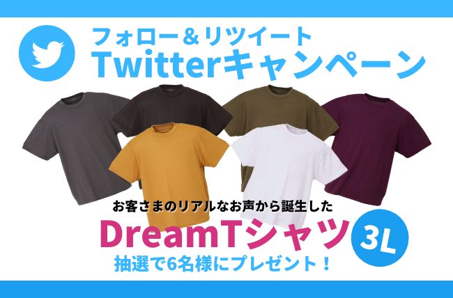 【Twitterキャンペーン第12弾】お客さまのお声から誕生したDreamTシャツが6名様に当たる！